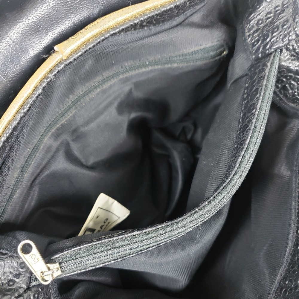 Vintage NAS Patchwork Faux Leathear Shoulder Crossbody Bag Made in Korea - Picture 7 of 7